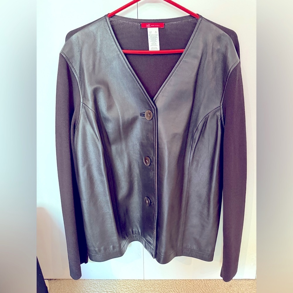 Anne Klein Dark Brown Leather Jacket